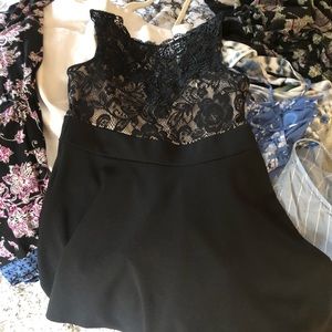 Black lace dress with nude underpart